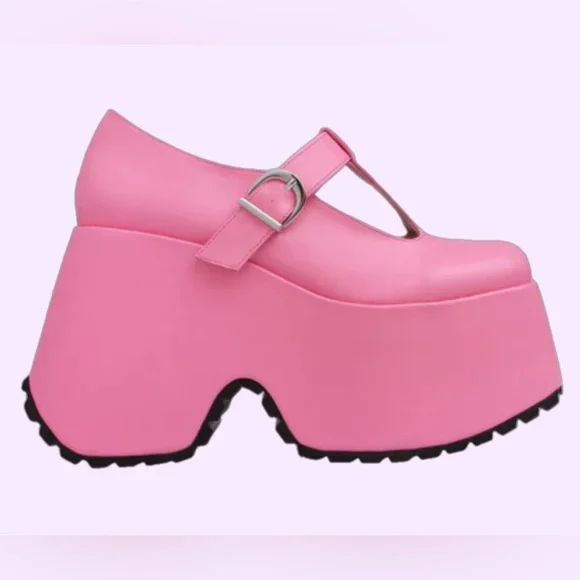 Pink Platform Mary Janes Shoes - Picture 2 of 10